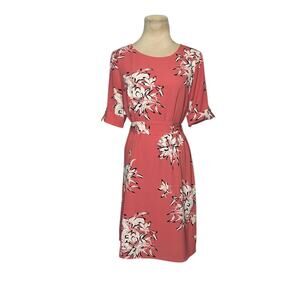 Worthington pink floral short sleeves mini dress size Small